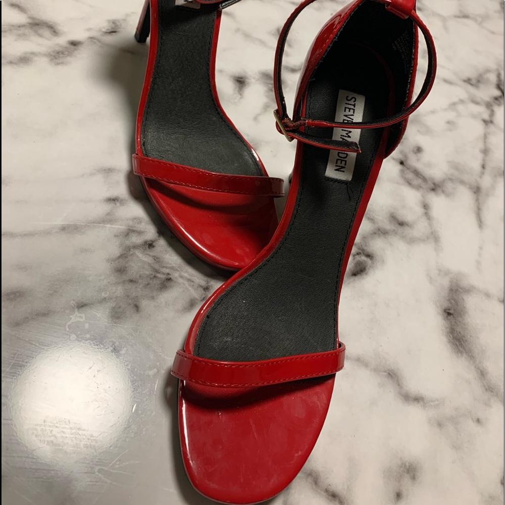 Red leather Steve Madden sandal